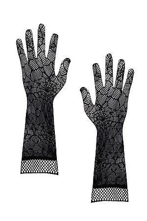 Ажурные перчатки "Невесомая паутинка" LE CABARET (Черный) 204172 #197546