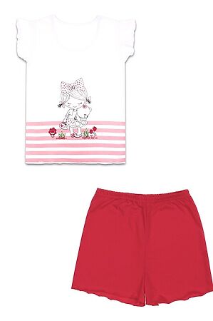 Пижама (футболка+шорты) АПРЕЛЬ (Белый+красный22) #199356