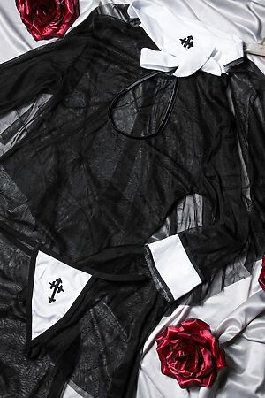 Эротический костюм монахини КРАСНАЯ ЖАРА (Черный, белый) 101140 #200662
