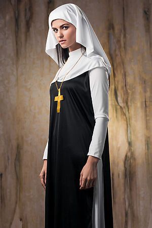 Костюм монахини КРАСНАЯ ЖАРА (Черный, белый) 103634 #203855