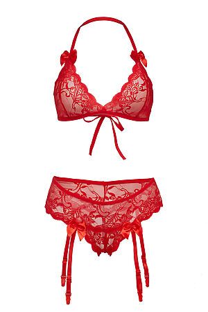Комплект белья "Самая красивая": бюстгальтер и трусики с подвязками LE CABARET (Красный) 292538 #204027
