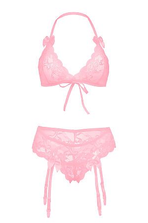 Комплект белья "Самая красивая": бюстгальтер и трусики с подвязками LE CABARET (Розовый) 292535 #204028