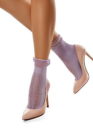 Ажурные носки "Воздушная геометрия" LE CABARET (Лавандовый) 204174 #208026