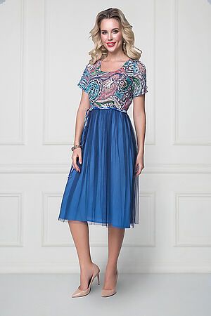 Платье BELLOVERA (Бирюза, Голубой, Синий) 5П0871 #211205