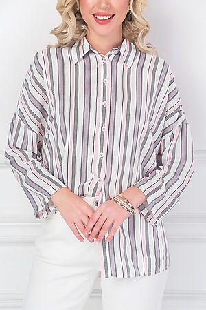 Блуза BELLOVERA (Белый, Графитовый, Розовый) 34Б0795 #211284