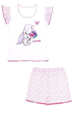 Пижама АПРЕЛЬ (Белый+цветочки малина) #219238