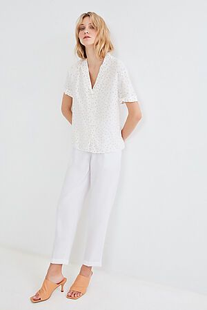 Блуза ZARINA (Белый графика мелкая) 0225000303 #219362