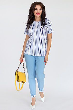 Костюм (брюки+блузка) LADY TAIGA (Голубой, полоска) К1561-12 #224369