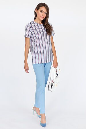 Костюм (брюки+блузка) LADY TAIGA (Голубой, полоска) К1560-12 #224370