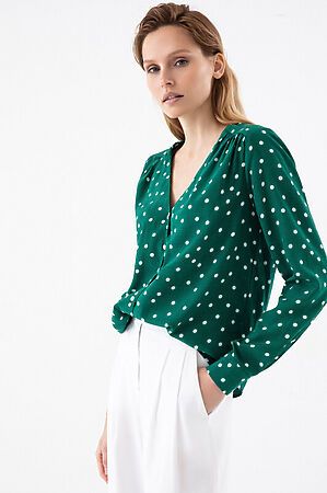 Блуза ZARINA (Зеленый графика мелкая) 0327103303 #227004