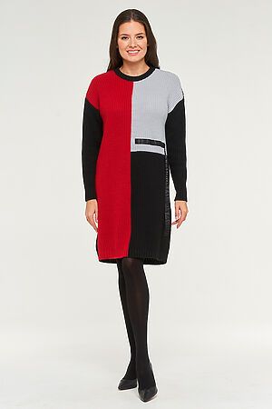 Платье VAY (Черный/красный/сталь) #233427