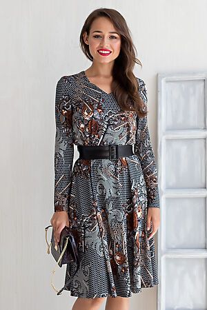 Платье LADY TAIGA (Черный, серый, коричневый) П1615-15 #233534