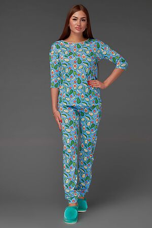 Пижама Старые бренды (Принт авокадо на голубом) ЖП 044 #237840
