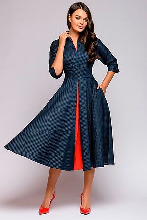 Платье 1001 DRESS (Темно-синий (принт) / красный) 0122002-00966DP #238966
