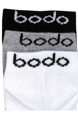 Носки 3 пары BODO-S (Черный/серый меланж/белый) 26-1U #245837