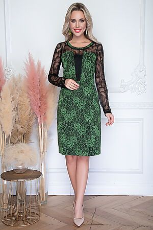 Платье Эллурия BELLOVERA (Зеленый, черный) 33П1259 #249405