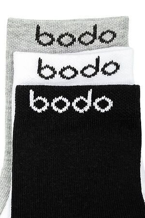 Носки 3 пары BODO-S (Белый/черный/серый) 26-8U #253118