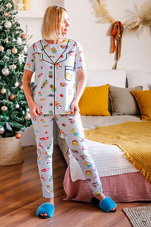 Пижама Старые бренды (Полоса с принтом) ЖП 024 #258697