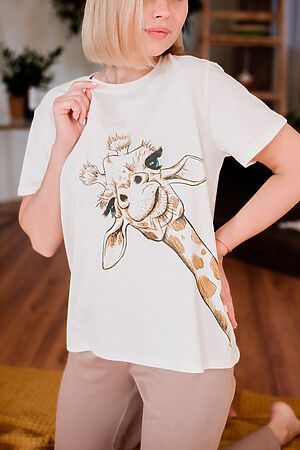 Пижама Старые бренды (Молочный+какао (жираф)) ЖП 024/6 #259069