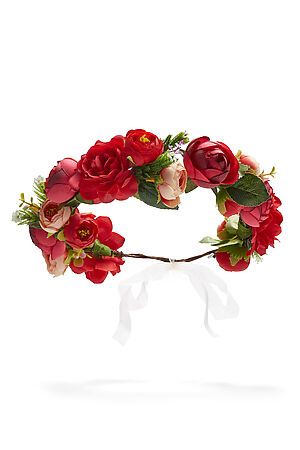 Веночек с розами и пионами Волшебный сад Nothing But Love (Красный, малиновый, зеленый) 203637 #259245