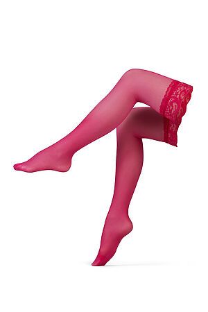 Чулки нейлоновые женские чулки чулки с кружевами чулки на резинке чулки под... LE CABARET (Розовая фуксия) 295842 #264997