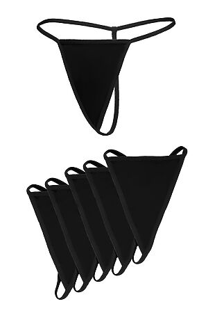 Набор из 6 трусиков-стрингов "Роковая красотка" LE CABARET (Черный) 294048 #265841