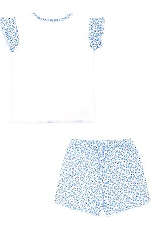 Пижама АПРЕЛЬ (Белый+цветочки голубой) #266012