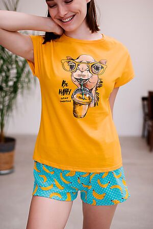 Пижама Старые бренды (Желтый+бананы с горохом) ЖП 022 #269769