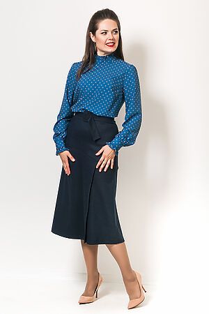 Блуза MODELLOS (Пыльно синий/бежевый) Б-280 #271212