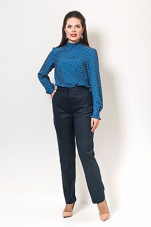 Блуза MODELLOS (Пыльно синий/бежевый) Б-280 #271212
