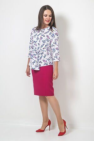 Блуза MODELLOS (Молочный/синий/фуксия) Б-297 #271269