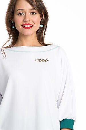 Блуза LADY TAIGA (Белый / зеленый) Б1958 #271412