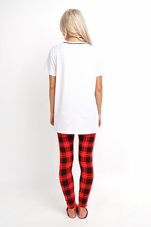 Костюм (футболка+лосины) CLEVER (Меланж молочный/красный) LP10-868/3 #272735