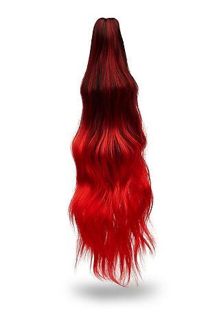 Накладной хвост шиньон с заколкой накладные волосы с градиентно окрашенными... Nothing But Love (Красный, черный) 296092 #272813