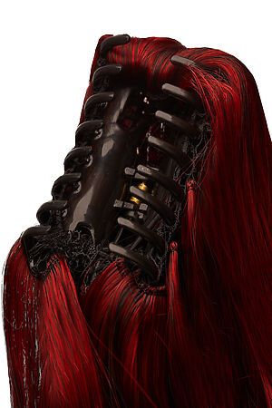 Накладной хвост шиньон с заколкой накладные волосы с градиентно окрашенными... Nothing But Love (Красный, черный) 296092 #272813