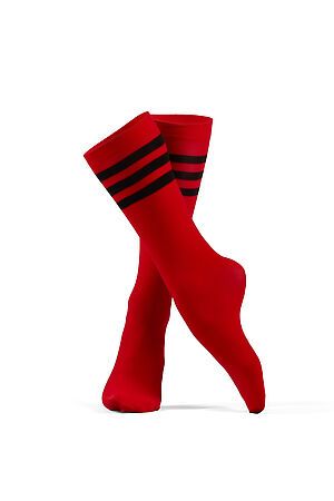 Носки высокие женские носки цветные носки "Флэш" КРАСНАЯ ЖАРА (Красный, черный) 295100 #273830