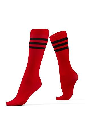 Носки высокие женские носки цветные носки "Флэш" КРАСНАЯ ЖАРА (Красный, черный) 295100 #273830
