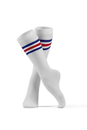 Носки высокие женские носки цветные носки "Флэш" КРАСНАЯ ЖАРА (Красный, белый, синий) 295184 #273844