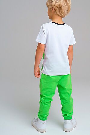 Комплект (футболка+брюки) PLAYTODAY (Белый,зеленый,черный) 12112472 #285107