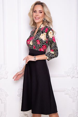 Платье Равенна BELLOVERA (Розовый, черный) 4П2055 #285310
