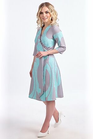 Платье BRASLAVA (Бирюзовый, серый) 5876/02 #286009