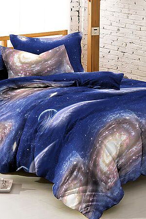 Комплект постельного белья Евро AMORE MIO (Синий/серый) 24292 #287273