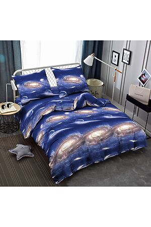 Комплект постельного белья 1,5-спальный AMORE MIO (Синий/серый) 24291 #287274
