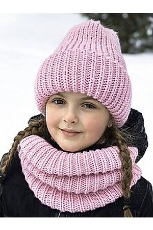 Комплект шапка и снуд 12з15221 розовый NIKASTYLE #289148