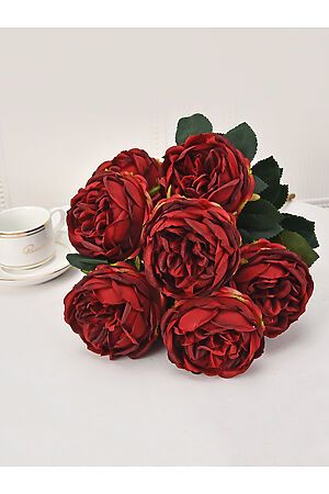 Букет роз "Цветущий сад" MERSADA (Темно-красный, темно-зеленый,) 300838 #300938
