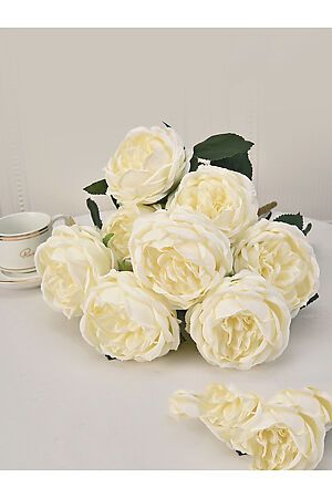 Букет роз "Цветущий сад" MERSADA (Белый, темно-зеленый,) 300837 #300945