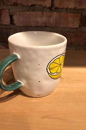 Чашка 400 мл керамическая термостойкая кружка глазурованная чашка с рисунком... Nothing Shop (Белый, ярко-желтый,) 300853 #302854
