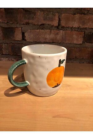 Чашка 400 мл керамическая термостойкая кружка глазурованная чашка с рисунком... Nothing Shop (Белый, оранжевый,) 300851 #302855