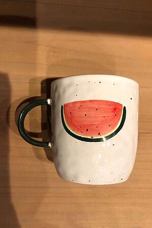 Чашка 400 мл керамическая термостойкая кружка глазурованная чашка с рисунком... Nothing Shop (Белый, красный,) 300848 #302857