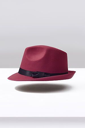 Шляпа мужская шляпа фетровая шляпа-трилби демисезонная "Джонни Д" Nothing Shop (Бордовый, черный,) 300607 #302955